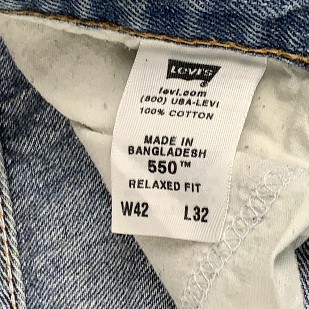 Levis "550" relaxed fit straight leg blue leans size 42 - Picture 4 of 13